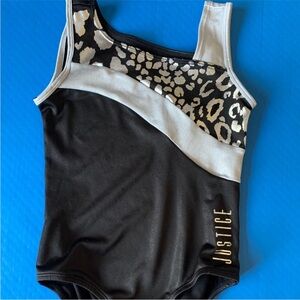 Justice Girls Gymnastics/ Dance Leotard.  Black/ White Girls size 7